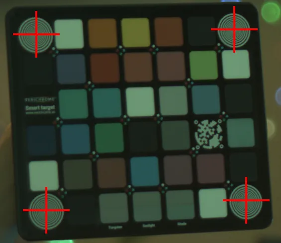 Decoded image region with target and bullseyes only