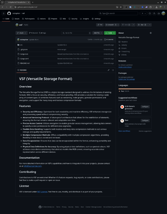 Versatile Storage Format